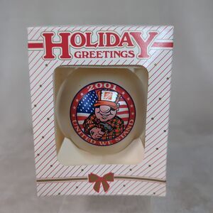 Home Depot Employee Glass Christmas Ornament New VTG 2001 United We Stand USA